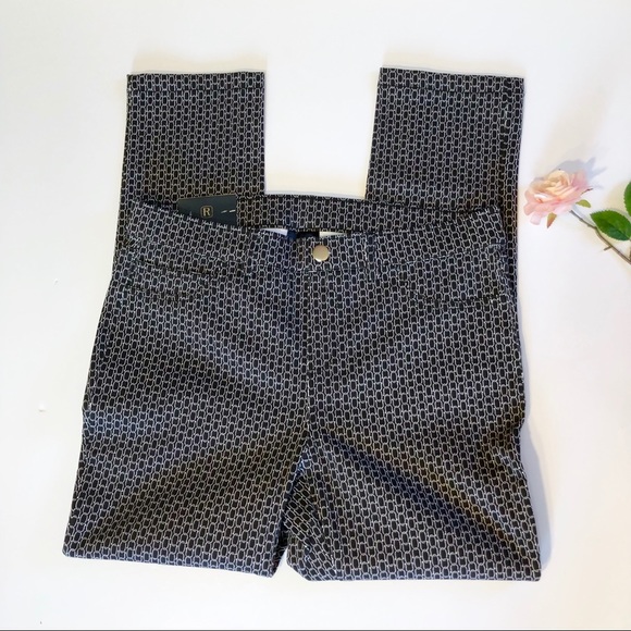 Rafaella Comfort fit black printed Slim Leg Pull On Pants - Picture 1 of 8